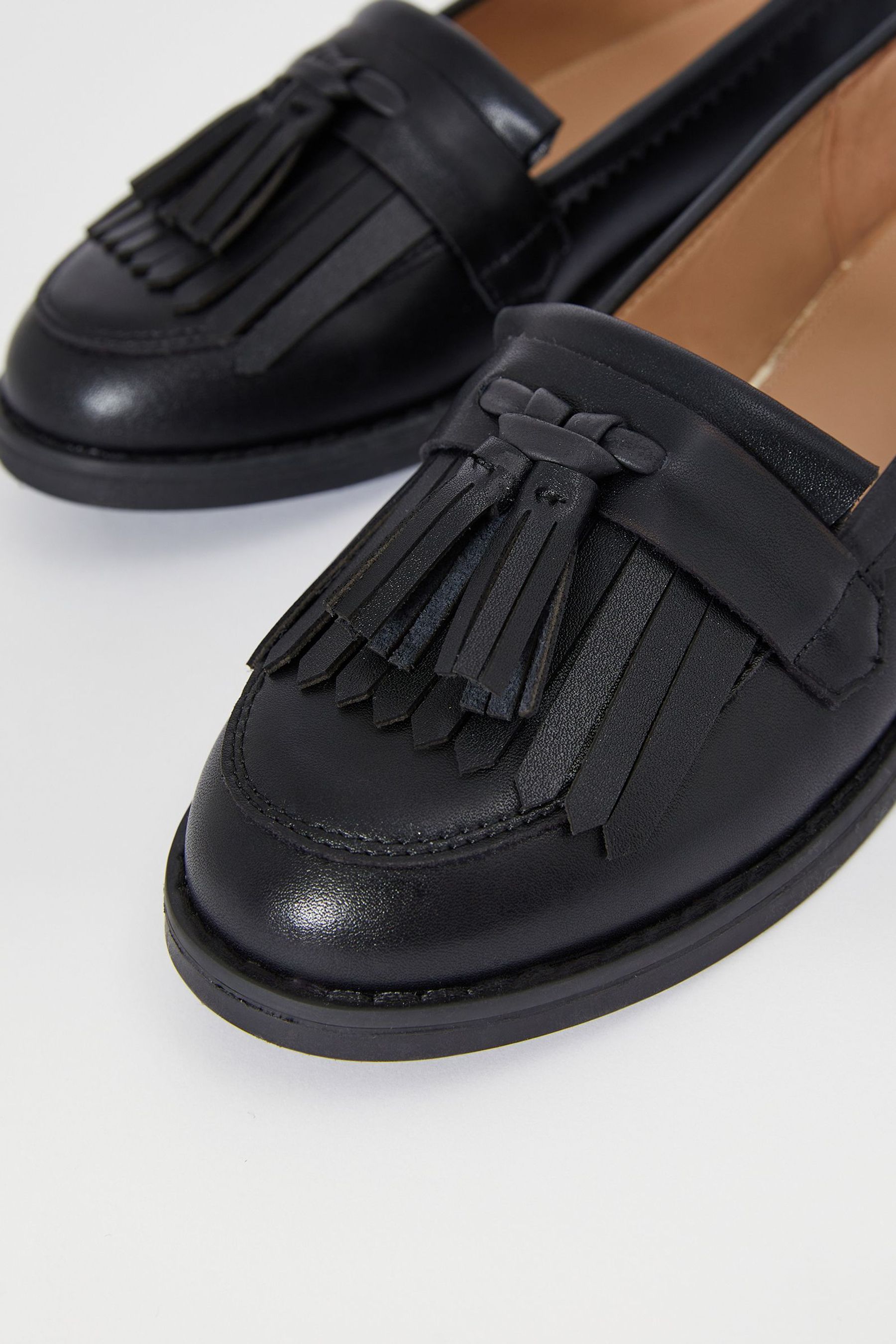 Lipsy Leather Tassel School Loafer Flat Shoe(Older)