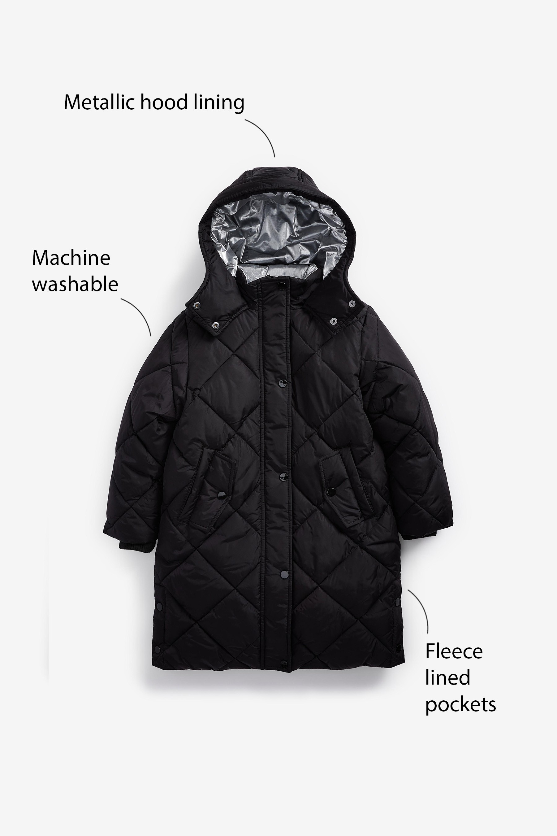 Shower Resistant Quilted Padded Coat (3-16yrs)