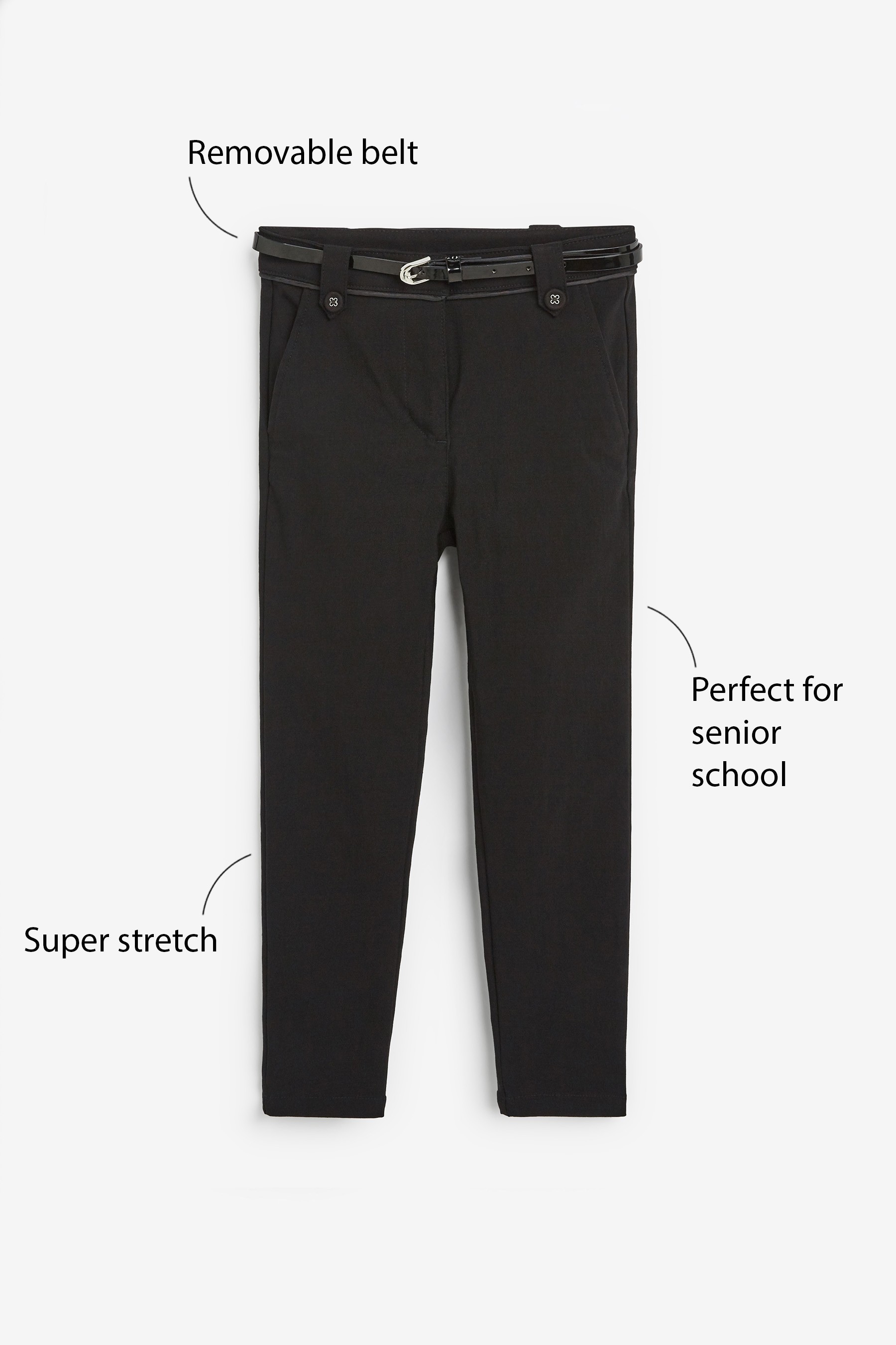 Senior Belted Skinny School Trousers (9-17yrs)