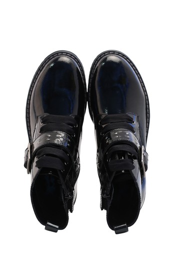 Start-Rite Icon Black Patent Leather Zip-Up Boots