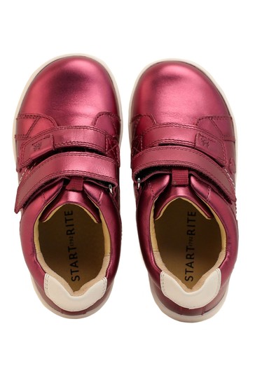 Start-Rite Fantasy Purple Metallic Leather Riptape Shoes