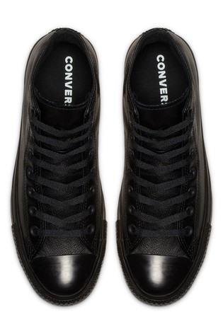 Converse Black Leather High Top Trainers