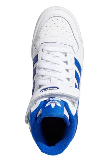 adidas Originals White Forum Mid Youth Lace Trainers