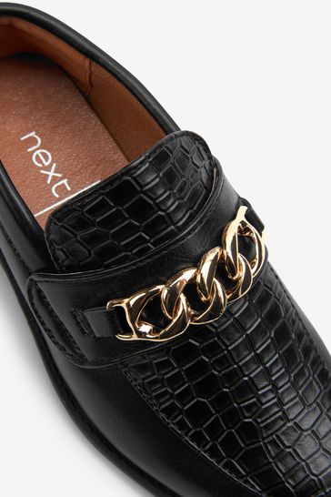 Gold Chain Snaffle Loafers