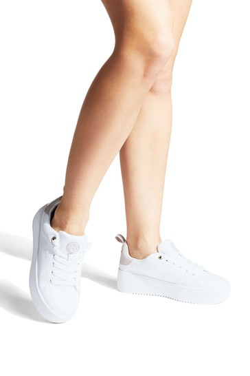 KG Kurt Geiger White Vegan Lighter Lace-Up Trainers