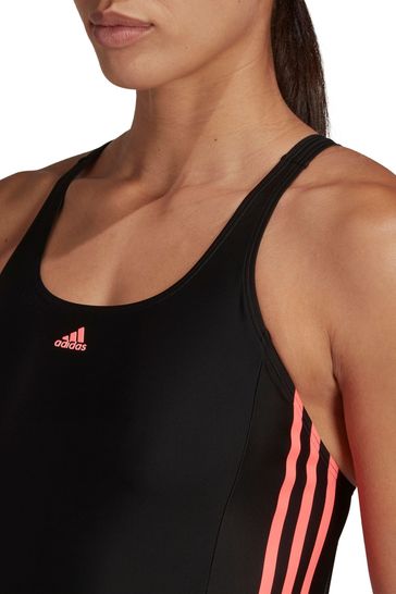 adidas Black 3 Stripe Swimsuit