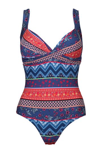 Pour Moi Soleil Twist Front Lightly Padded Non Wired Control Swimsuit