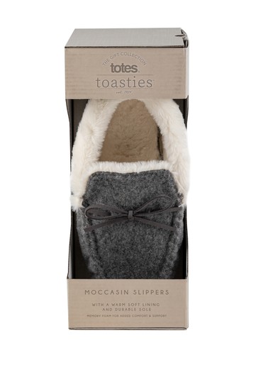 Totes Ladies Felt Moccasin Slippers