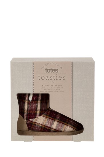 Totes Ladies Tartan Boot Slippers