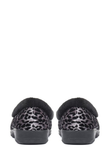 Pavers Ladies Leopard Print Full Slippers