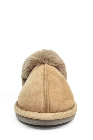 Lunar Brown Ladies Mule Slippers