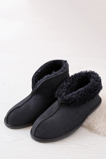 Celtic & Co Blue Sheepskin Bootee Slippers