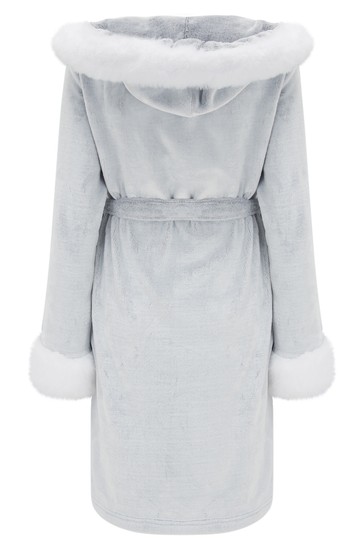 Pour Moi Faux Fur Trim Dressing Gown