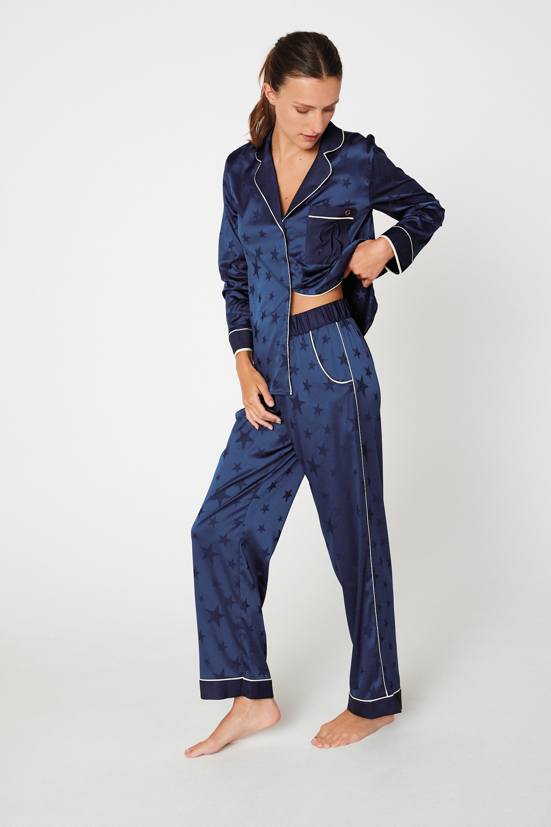 B by Ted Baker Satin Jacquard Button Through Pyjamas