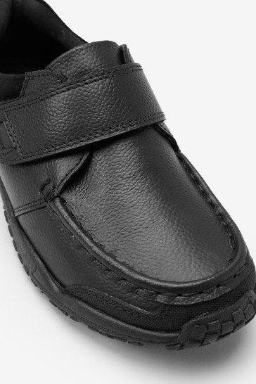 School Leather Single Strap Shoes Extra wide (H)