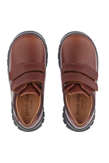 Start-Rite Engineer Brown Leather Double Strap Shoes