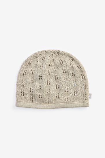 The Little Tailor Natural Fawn Cotton Knitted Hat