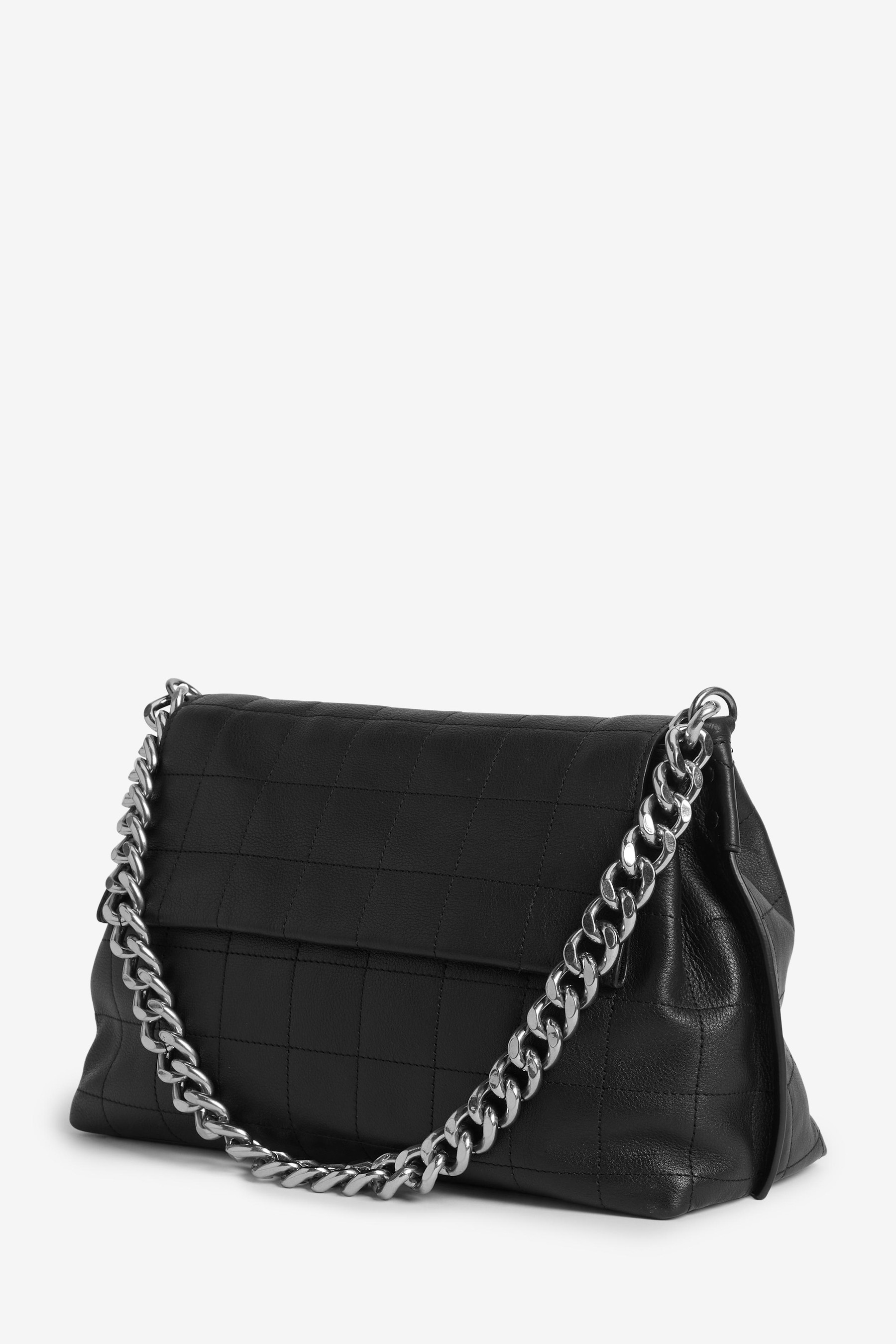 Leather Chunky Chain Shoulder Handbag