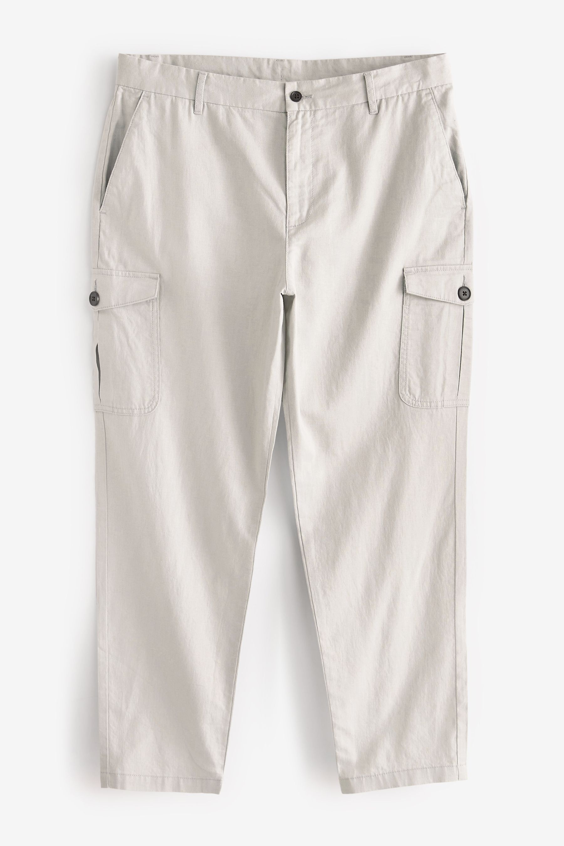 Linen Blend Cargo Trousers