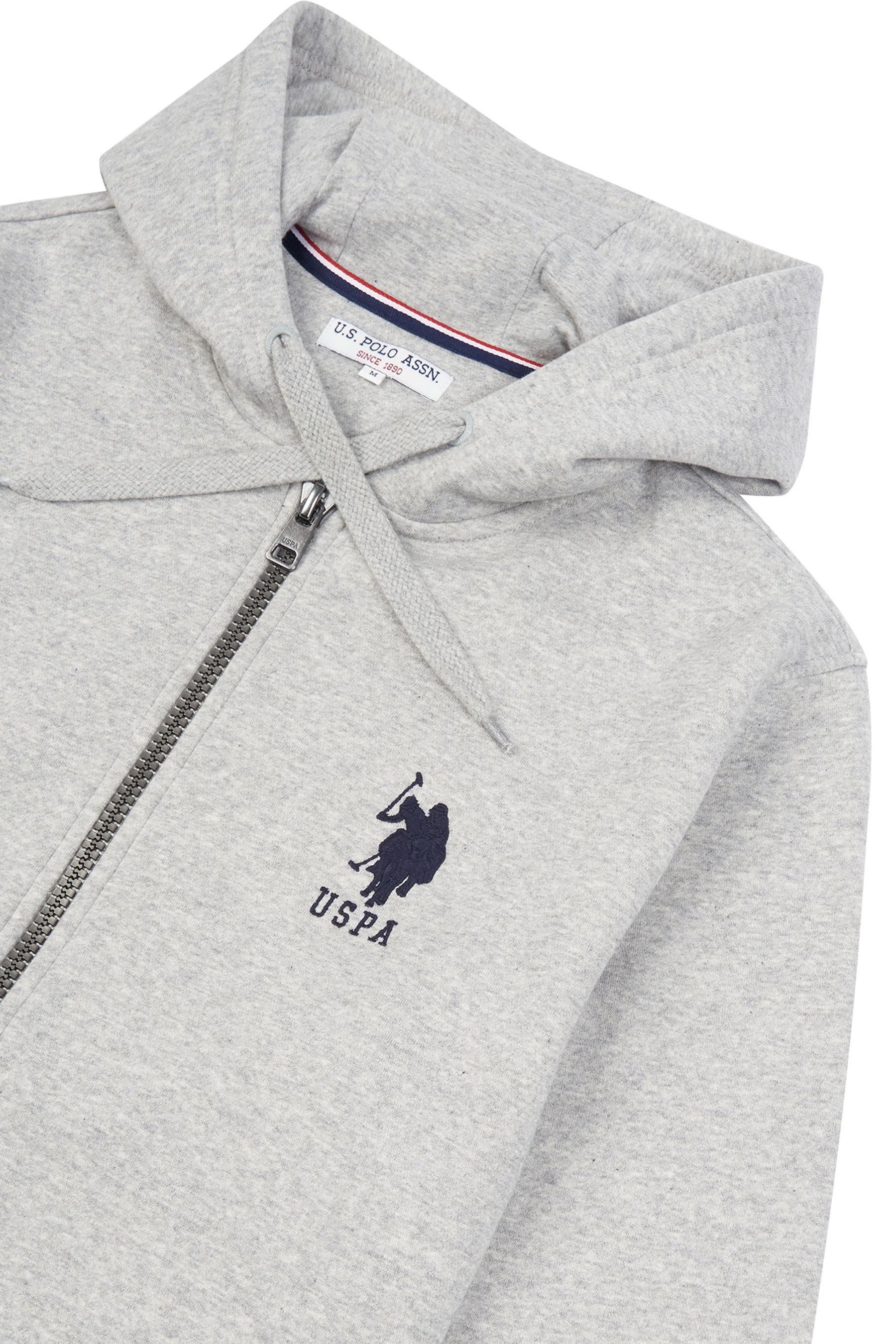 U.S. Polo Assn. Grey Player 3 Zip Through BB Hoodie