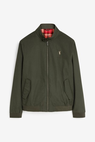 Shower Resistant Harrington Jacket With Check Lining