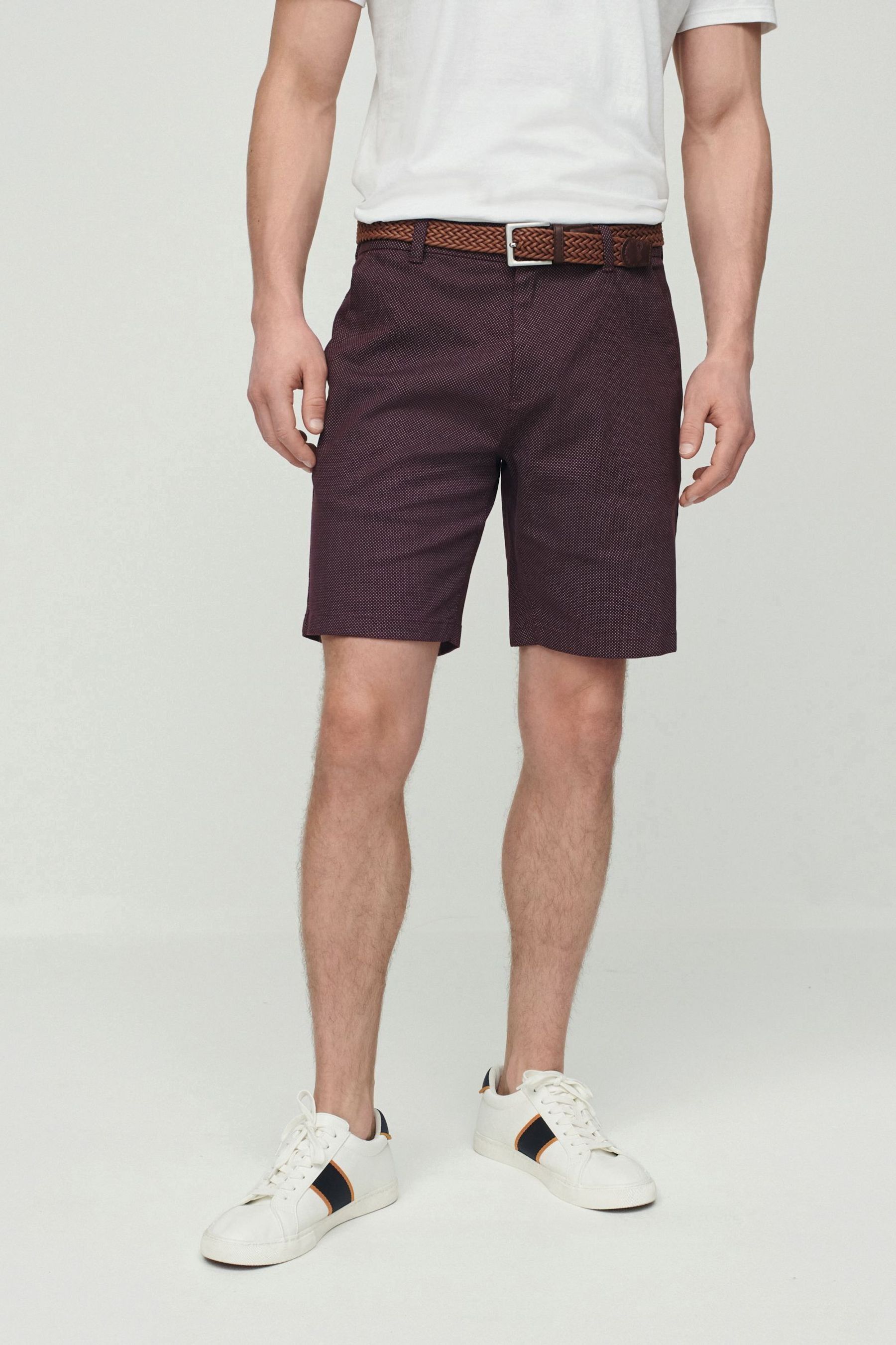 Belted Chino Shorts With Stretch