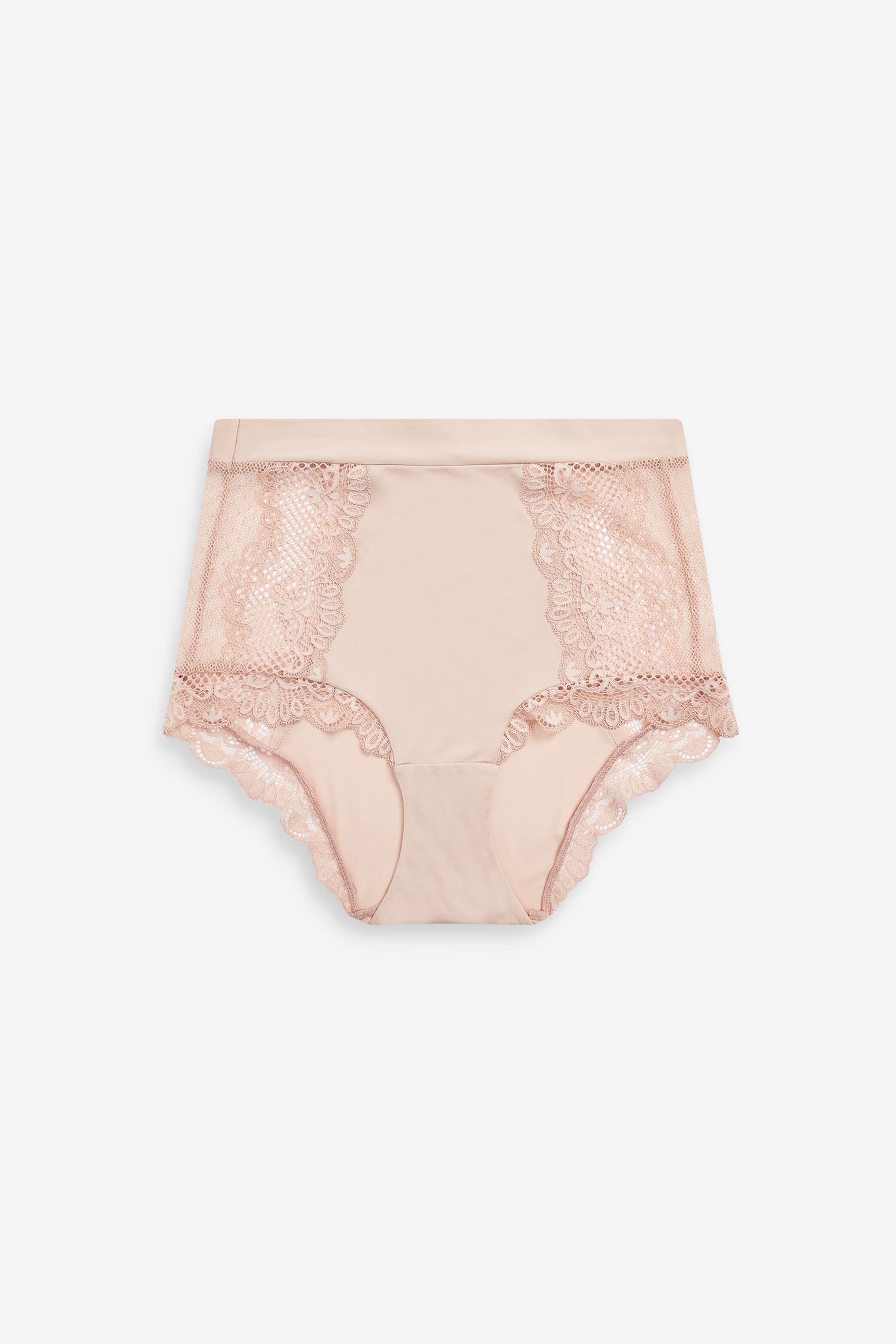 Microfibre And Lace Knickers High Rise