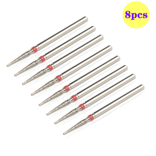 8pcs Diamond Milling Cutter for Manicure Set Nail Drill Bits Accessories Nozzles for Manicure Cutters Pedicure Sanding Nail File