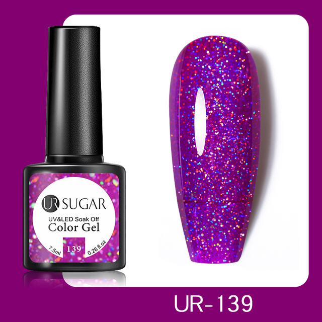 UR SUGAR 7.5ml Glitter Reflective Gel Nail Polish Manicure Nail Art Semi Permanent UV LED Nail Polish Lamp