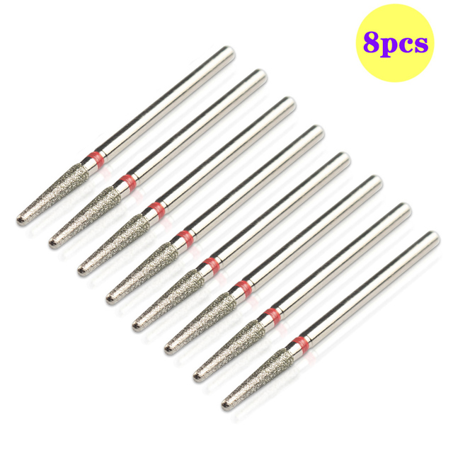 8pcs Diamond Milling Cutter for Manicure Set Nail Drill Bits Accessories Nozzles for Manicure Cutters Pedicure Sanding Nail File