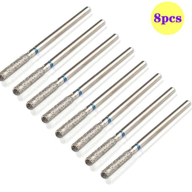 8pcs Diamond Milling Cutter for Manicure Set Nail Drill Bits Accessories Nozzles for Manicure Cutters Pedicure Sanding Nail File