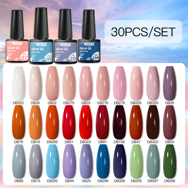 Mtssii 24/25/40/60pcs Gel Nail Polish Set Color Gel Semi Permanent UV Led Varnish Nail Art Design Soak Off Gel Set Nail Gel Set