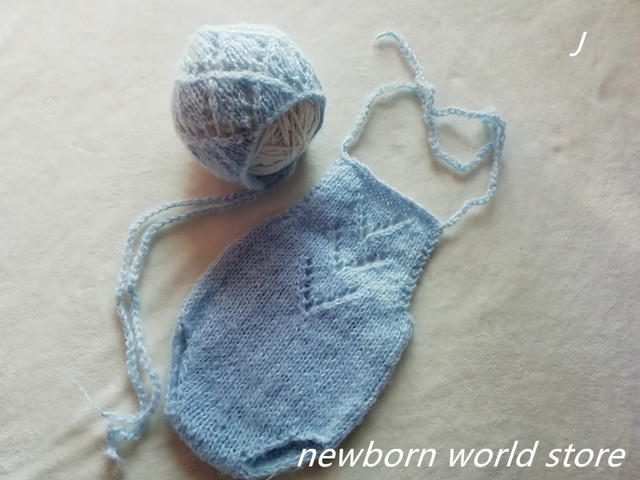 Newborn photography accessories, mohair hat and mohair shorts.