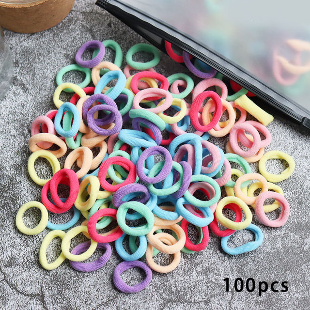 Toddler Hair Bands Baby Girl Children Headbands Colorful Elastic Hair Tie Nylon Scrunchie Hair Rope 50/100pcs Hair Accessories