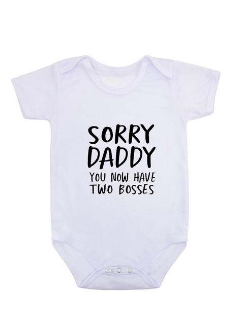 Newborn Baby Jumpsuit 0-18M Sorry Daddy As You Know Her Two Heads Funny Print Cotton Jumpsuit Baby Boy Short Sleeve Jumpsuit