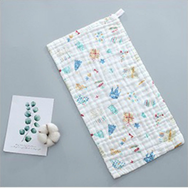 Six Layers Pure Cotton Baby Towel Cotton Gauze Combed Long Square Towel Newborn Washing Bath Towel 25x50cm