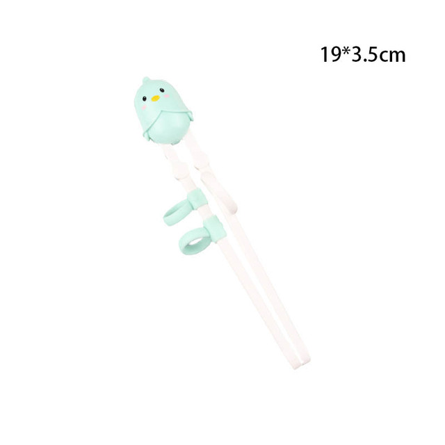 Baby Learning Chopsticks Cartoon Animal Beginner Chopsticks Portable ABS Silicone Children's Tableware Kids Training Auxiliary