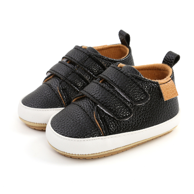 Newborn Baby Shoes Classic Leather Strap Boys Girls Multicolor Rubber Sole Infant Anti-slip First Walkers Shoes