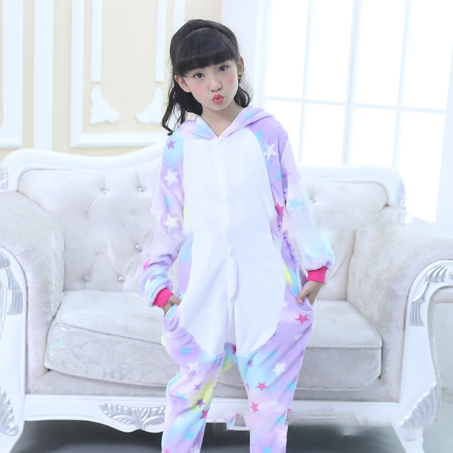 flannel unicorn for kids pajamas boys girls sleepwear children panda jumpsuit kids oneise for jumpsuit licorn