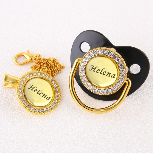 Premium BPA Free Baby Pacifier Personalized All Names Gold Buckle Baby Shower Gift 0-18 Months