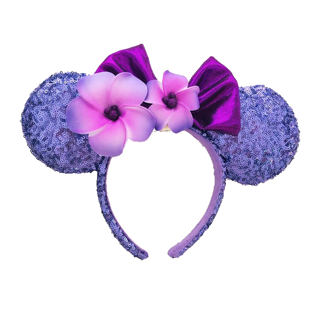 Cartoon Minnie Mermaid Princess Big Ears Headband Sequin Bows Ears Costume Headband Cosplay Plush Adult/Kids Headband Gift