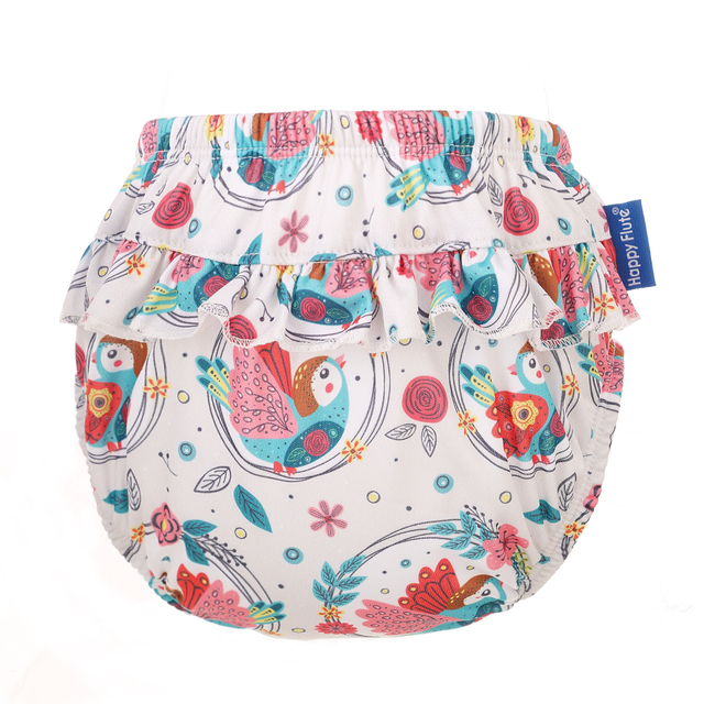 Happyflute - Baby Lace Diapers 3 Sizes 6-25KG Soft Baby Girls Swim Trunks Floral Print Cloth Diapers