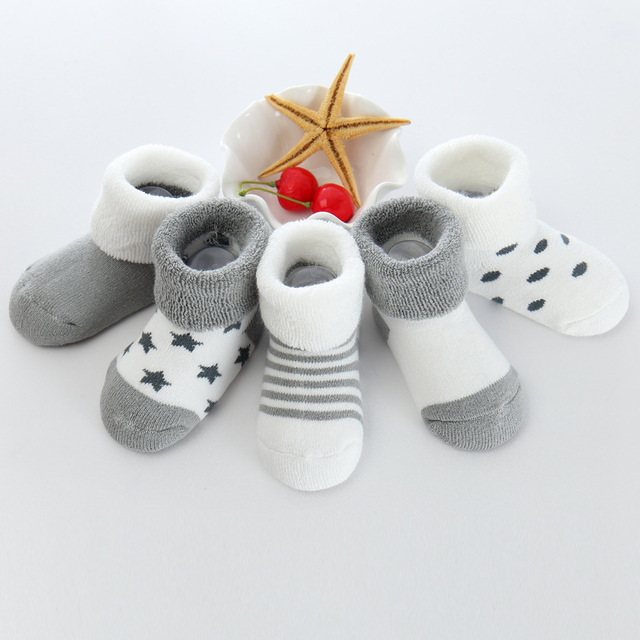 5pairs/lot Newborn Baby Socks Thick Winter Spring Autumn Warm Cute Cartoon Baby Girls Boy Socks Hot Fashion Soft Cotton Socks