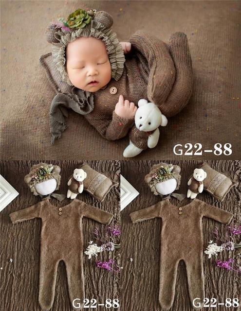 Newborn Photography Accessories, 0-1 Month, Boy and Girl Hat, Bodysuit, Photo Studio Outfits