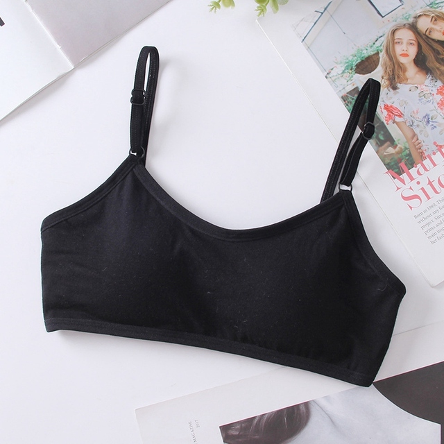 12-18Y Cotton Girls Bra Teenage Underwear Kids Sports Bra Adjustable Bra with Chest Pad Kids Seamless Bralette Puberty Clothes