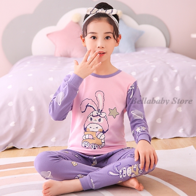 Baby Boy Girl Pajama Sets Korean Spring Pajamas For Kids Sleepwear Set Cotton Cartoon Cow Night Outfits Autumn Children Clothes