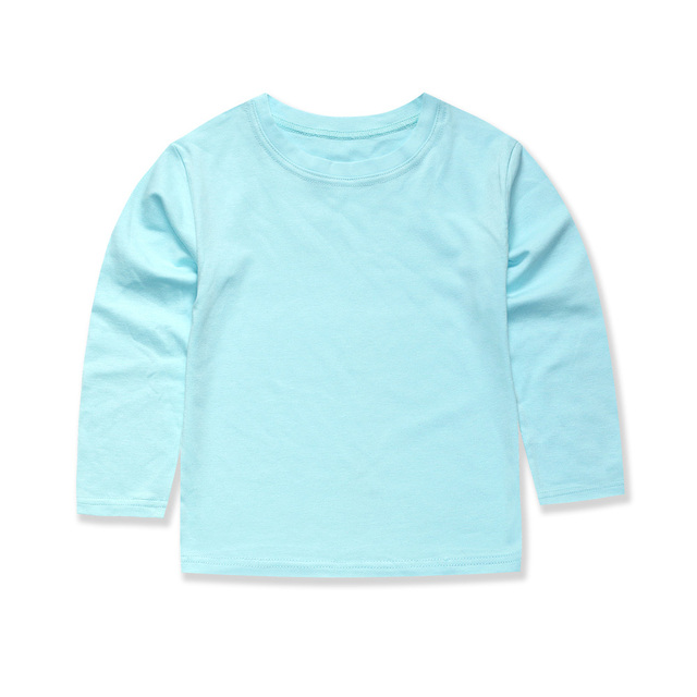 Boys Girls Full Sleeve T-Shirt Plain Cotton T-Shirt For Kids Casual Wear Kids Solid Tees Girls Tops For 2-14 Years