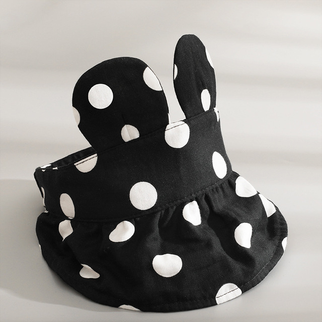 2022 summer baby hats rabbit ears sun hat for boys girls dots printed beach hat 6-24m casual baseball cap newborn accessories