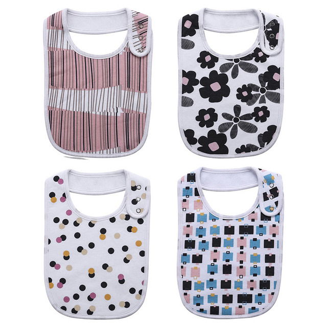 Fashion Newborn Cotton Bib Towel Digital Printing Baby Bibs Double Thick Absorbent Square Towel For Infant Babador