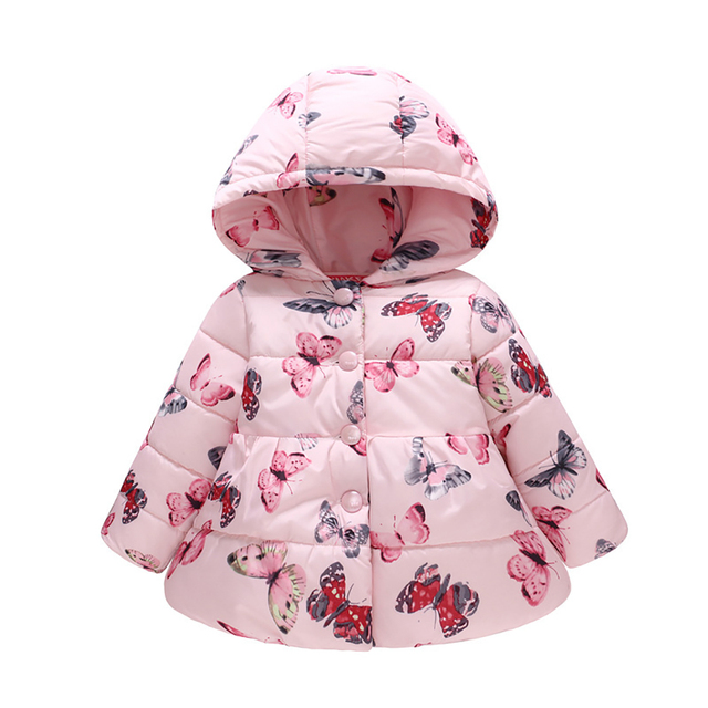 Baby Girls Boys Jackets Baby Clothes 2021 Autumn Kids Hooded Coats Winter Toddler Warm Snow Suit Baby Cotton Flower Outerwear